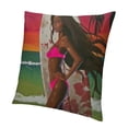 thumbnail image 1 of SHANXI Throw Pillow Covers Cartoon Afro Girl Art Beach Decoration Floral Foliage for Living Room Bedroom Sofa 20x20in, 1 of 5