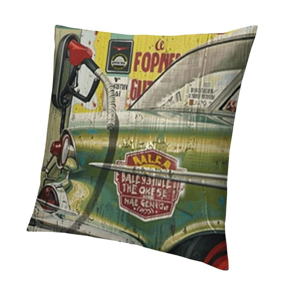 SHANXI Throw Pillow Covers Decorative 66 Route Cars Print Funny Quote 22x22in