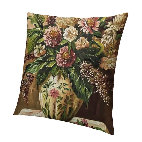 SHANXI Throw Pillow Covers Farmhouse Style Flowers Print Cushion Cover Soft Pillow Cases for Home Sofa Bed Chair Car Office Decorative 22x22in