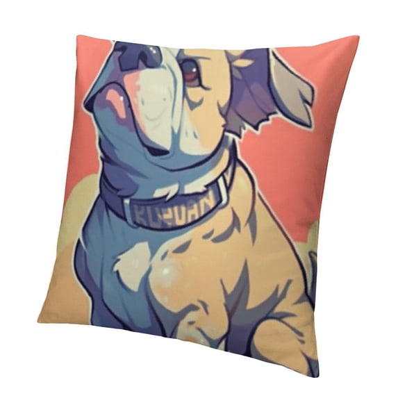 SHANXI Throw Pillow Covers Home Decor Cute Dog Bulldog Pug Animal Anime Decorative 24x24in