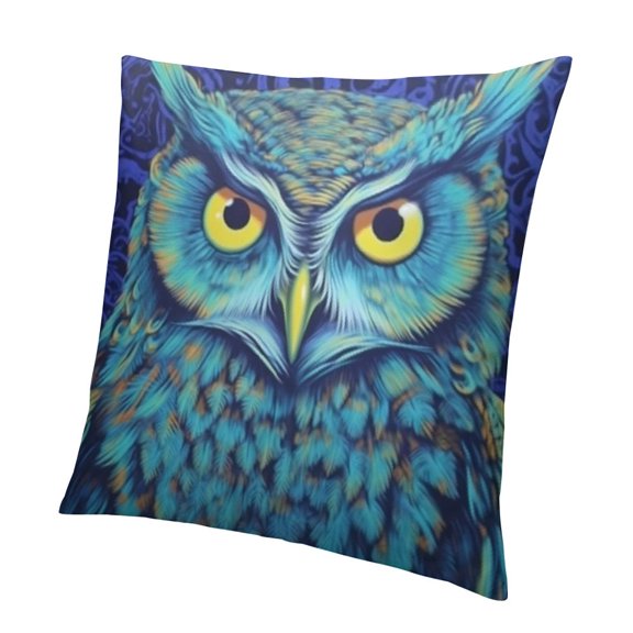 SHANXI Throw Pillow Covers Home Decor Cute Owl Psychedelic Animal Pillow Cases Decorative 12x12in