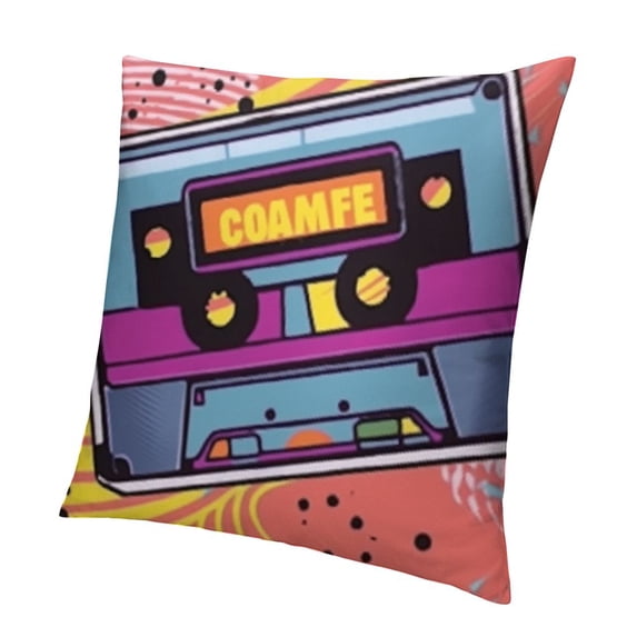 SHANXI Throw Pillow Covers Home Decor Vintage 80S Music Musical Wave Pillow Cases Decorative 24x24in