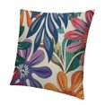 thumbnail image 1 of SHANXI Throw Pillow Covers Pattern Abstract Flower Leaves Modern Yellow Purple Pink Green Blue Velvet Comfortable 24x24in, 1 of 5
