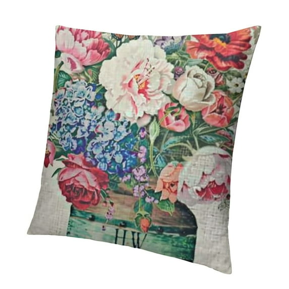 SHANXI Throw Pillow Covers Pink Watercolor Flowers Pillow Covers Garden Cushion Covers Sofa Bed Décor 20x20in
