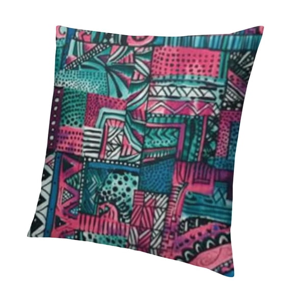 SHANXI Throw Pillow Covers Pink and Tribal Art Backdrop 12x12in