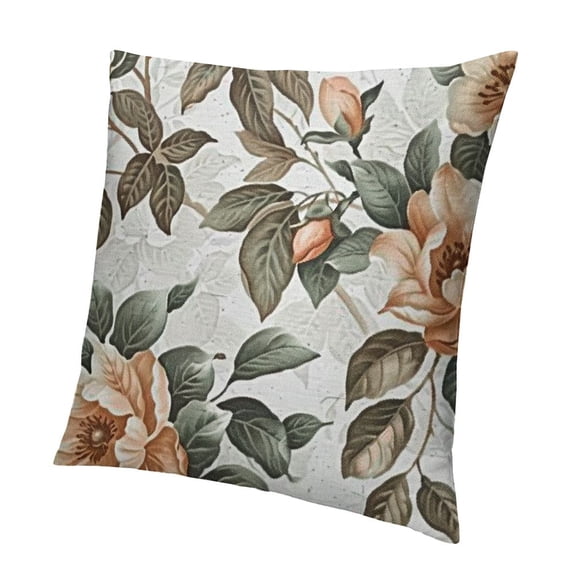 SHANXI Throw Pillow Covers Retro Vintage Flowers Botanical Print Cushion Cover Soft Pillow Cases for Home Sofa Bed Chair Car Office Decorative 24x24in