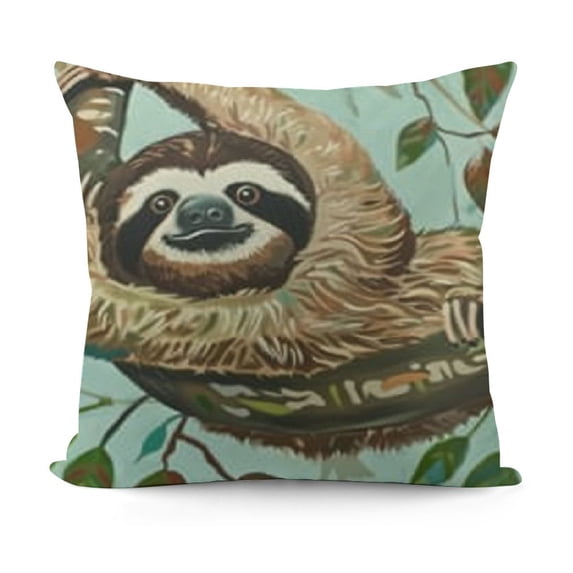 SHANXI Throw Pillow Covers, Sleepy and Happy Soft Square Pillow Cases ,Decorative Pillowcase Suitable for Bed Car Sofa Home 18x18in