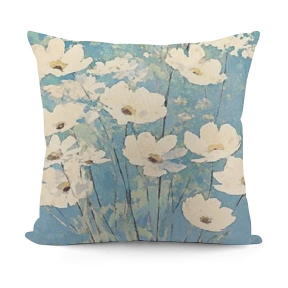SHANXI Throw Pillow Covers Spring Dogwood Blossoms Light Blue White Cushion Pillow Case Home Decor Pillowcase  24x24in