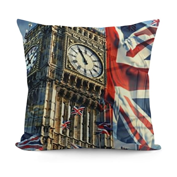 SHANXI Throw Pillow Covers Union Jack Flags Pattern with Design Square Pillowcase for Home Decor Sofa Car Bedroom Pillow case 22x22in