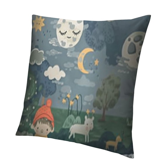 SHANXI Throw Pillow Covers Weather Happy Sleep Sad Report Rain Bright Clouds Colorful for Living Room Bedroom Sofa 20x20in
