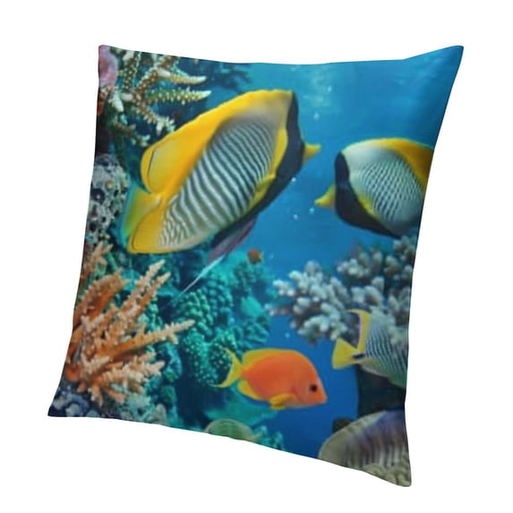 SHANXI Throw Pillow Covers and Life Marine Animal Blue Colorful 18x18in