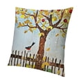 thumbnail image 1 of SHANXI Throw Pillow Cushion Cover, Winds of Fall View with Deciduous Branch Faded Leaves Gulls in Image, Decorative Square Accent Pillow Case 18x18in, 1 of 5