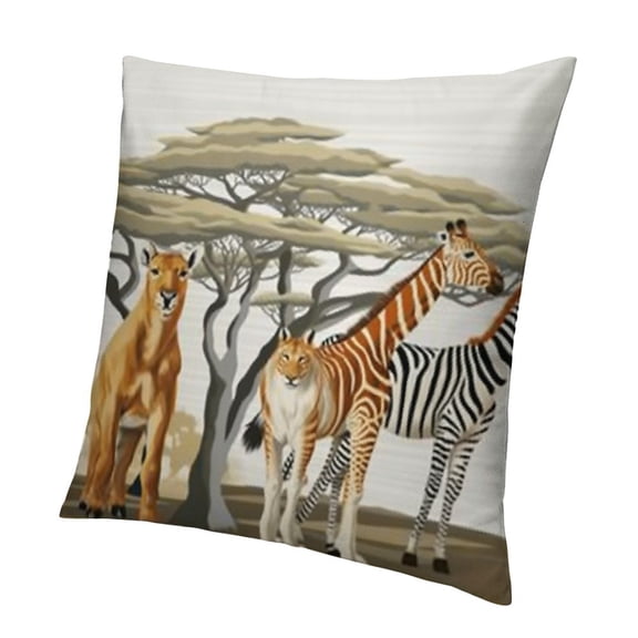 SHANXI Throw Pillow Cushion Cover, of Wild Savannahs Animals Exotic , Decorative Square 20x20in