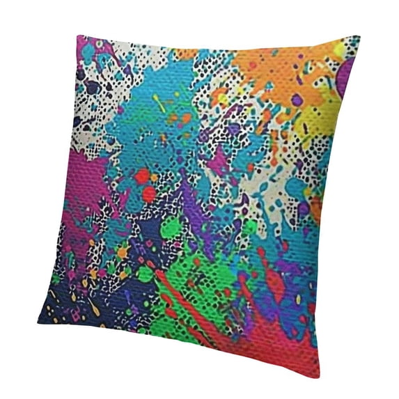 SHANXI Throw Pillow Cushion Covers Color Background of Paint Splashes Decorative Square Accent Pillow Case 22x22in