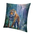 thumbnail image 1 of SHANXI Tree Botanical Waterfall Landscape Nature Animals Blue Green Comfortable Decorative Bedroom Apartment Sofa Square Cushion 12x12in, 1 of 5