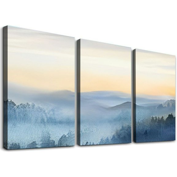 SHANXI  Tree Wall Art for Living Room Forest Nature Painting  Artwork Landscape Canvas Print for Bedroom Office Home Decor 12"x16"x3pcs