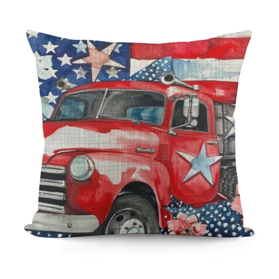 SHANXI Truck American Flag Couch Pillow Cases Throw Pillows For Party Room 22x22in