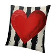 SHANXI Valentines Pillow Covers Heart Be Mine Black Stripes Decorative