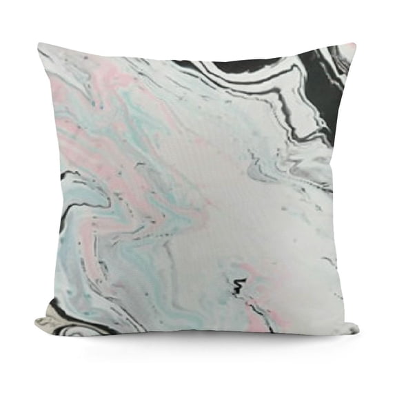 SHANXI White Gray Throw Pillow Case Abstract Fluid Decorative Pillow Covers Modern Art Ink Design Pillow Protector Soft Square Cushion Cover for Bedroom Home Outdoor 18x18in