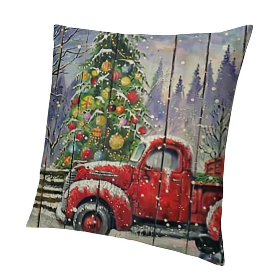 SHANXI Wood Merry Christmas Throw Pillow Covers Christmas Print Decorative Home Pillow Cases 20x20in