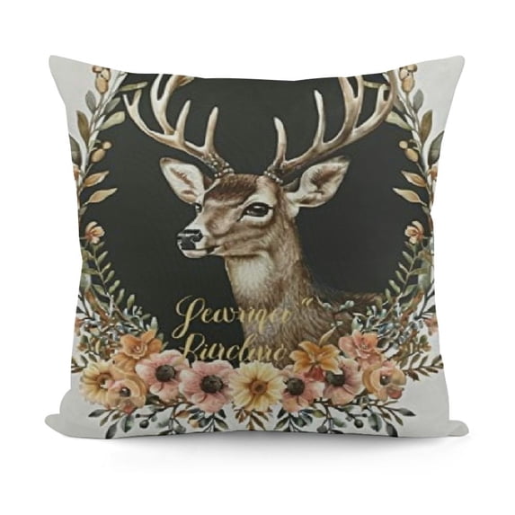 SHANXI s ,Soft Elegant Wreath Decorative Cushion Cover for Farmhouse Living Room Girls Room 18x18in