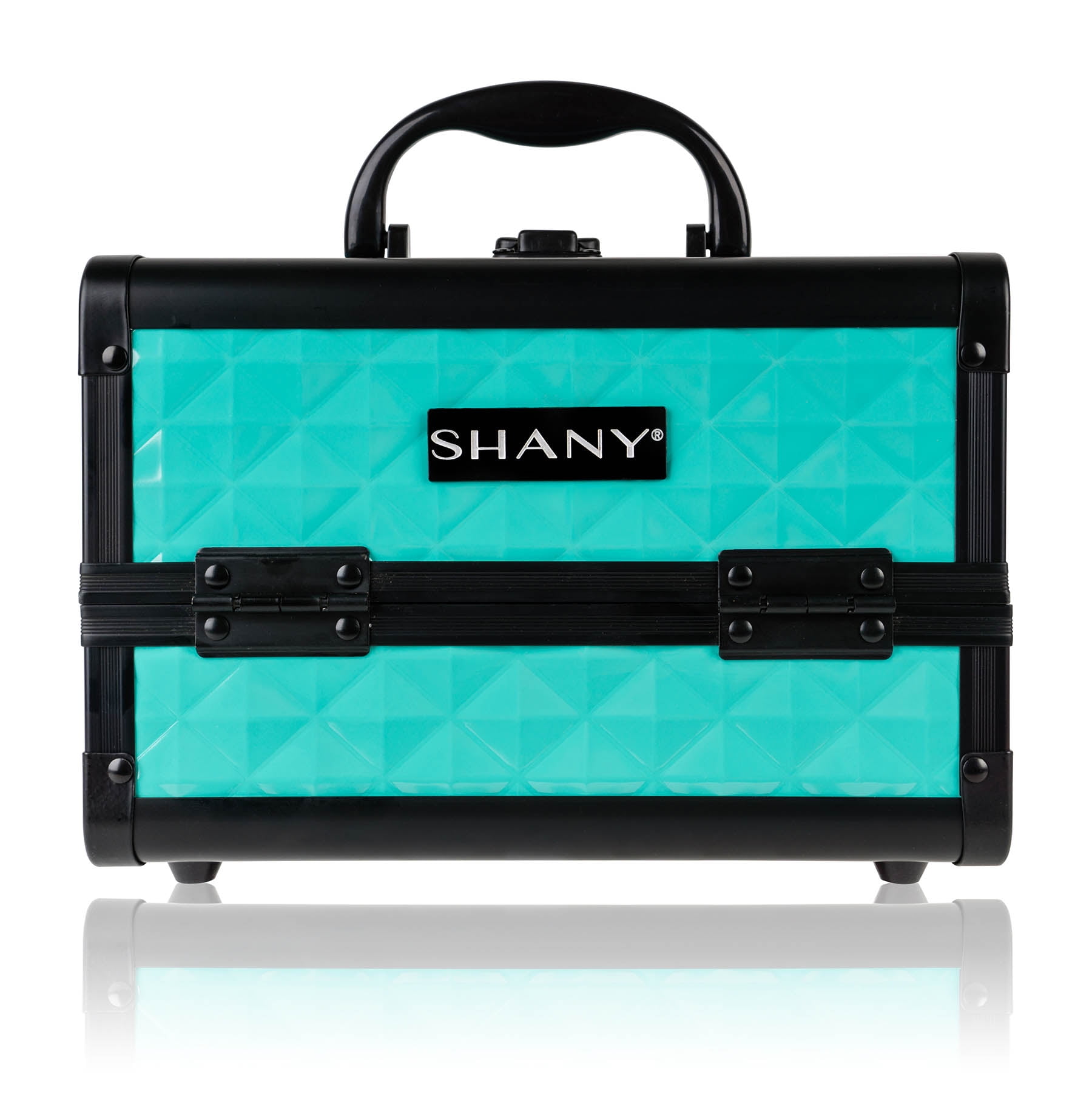 SHANY Chic Makeup Train Case Cosmetic Box Portable Makeup Case Cosmetics  Beauty Organizer Jewelry storage with Locks , Multi trays Makeup Storage  Box with Makeup Mirror - Turquoise