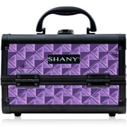 SHANY Chic Makeup Train Case Cosmetic Box Portable Makeup Case Cosmetics Beauty Organizer Jewelry storage with Locks , Multi trays Makeup Storage Box with Makeup Mirror - Lavender