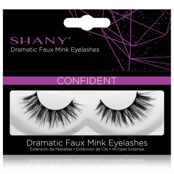 SHANY Classic Faux Mink Eyelashes - Durable Single Pair 3D Reusable Fluffy and Soft Strip Lash with Medium Volume  - CONFIDENT