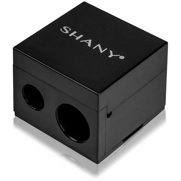 SHANY Cosmetic Cube Makeup Pencil Sharpener - Eyeliner and Lip Pencil Dual Cosmetics Sharpener with Removable Lid for Traditional and Jumbo Pencils - Universal Sharpener