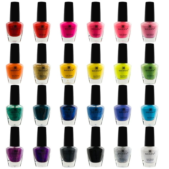 SHANY Cosmopolitan DIY Nail Polish set - Nail Lacquer Quick Dry, Full Size, Vibrant, Colorful, Trendy, Glitter, Glossy, Metallic, Matte Nail Art Nail Shades - 24 Colors Nail Polish Bulk