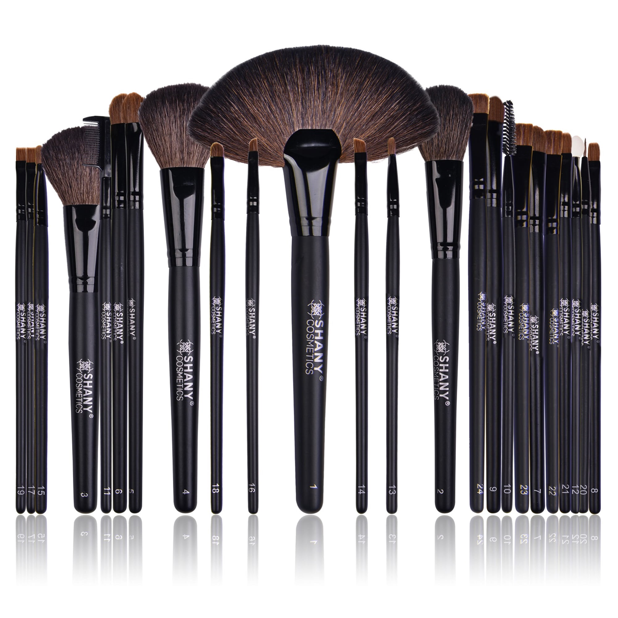 SHANY Makeup Brush Set Studio Quality Total Pro Make up Brushes with Pouch, Cosmetics applicator for Foundation, Powder, Eyeshadow, Concealer, Liner  Brush and more - 24 Count