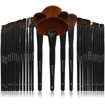 SHANY Makeup Brush Set Studio Quality Total Pro Make up Brushes with Pouch, Cosmetics applicator for Foundation, Powder, Eyeshadow, Concealer, Liner Brush and more - Synthetic - 32 Count