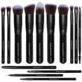thumbnail image 1 of SHANY Makeup Brushes - Black Bombshell - 14-Piece Brush Set – Foundation Powder Concealers Eye Shadows Makeup brushes - Complete Kabuki Makeup Brush Set in Black  - 14 PCS, 1 of 7