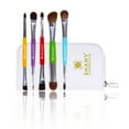 thumbnail image 1 of SHANY Makeup Brushes THE DOUBLE TROUBLE - 5 PC Double Sided Essential Makeup Brush Set with Travel Pouch - Travel Size Make up Brush Set, 1 of 5