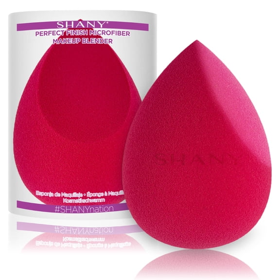 SHANY Perfect Finish Makeup Blender Sponge - Full Size Latex-Free Beauty Sponge Microfiber For Foundation, Beauty Details, and Blending - Pink