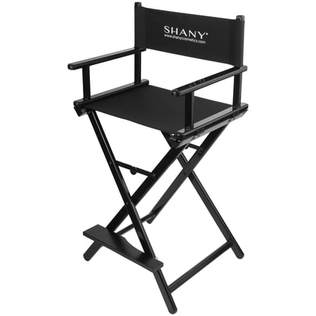 SHANY Studio Director Makeup Artist Folding Stool Chair - Solid Aluminum Barstool - Black