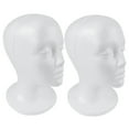 thumbnail image 1 of SHANY Styrofoam Model Heads ,Hat Wig Foam Mannequin Female Wig Head Stand ,Mannequin Head for wigs , Wig Holder - Round Base , 11 Inches Female Mannequin Head -2 Pieces, 1 of 5