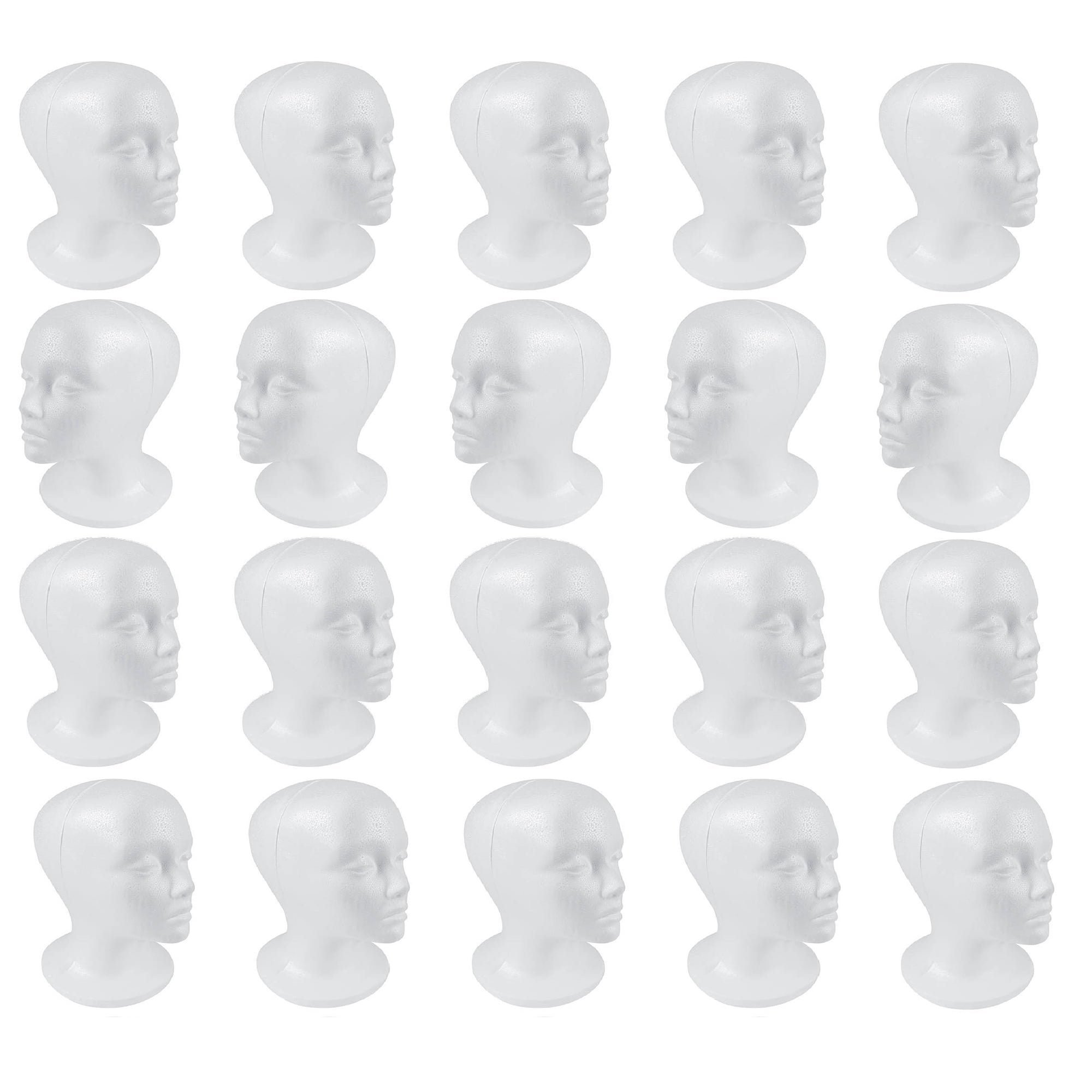 SHANY Styrofoam Model Heads ,Hat Wig Foam Mannequin Female Wig Head Stand ,Mannequin Head for wigs , Wig Holder - Round Base , 11 Inches Female Mannequin Head - Two Dozens, 24 Pieces