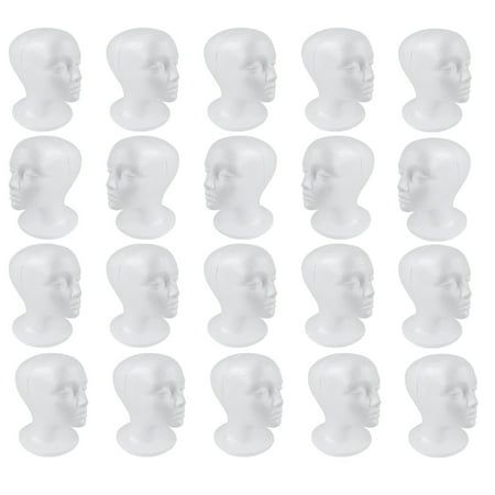 SHANY Styrofoam Model Heads ,Hat Wig Foam Mannequin Female Wig Head Stand ,Mannequin Head for wigs , Wig Holder - Round Base , 11 Inches Female Mannequin Head - Two Dozens, 24 Pieces