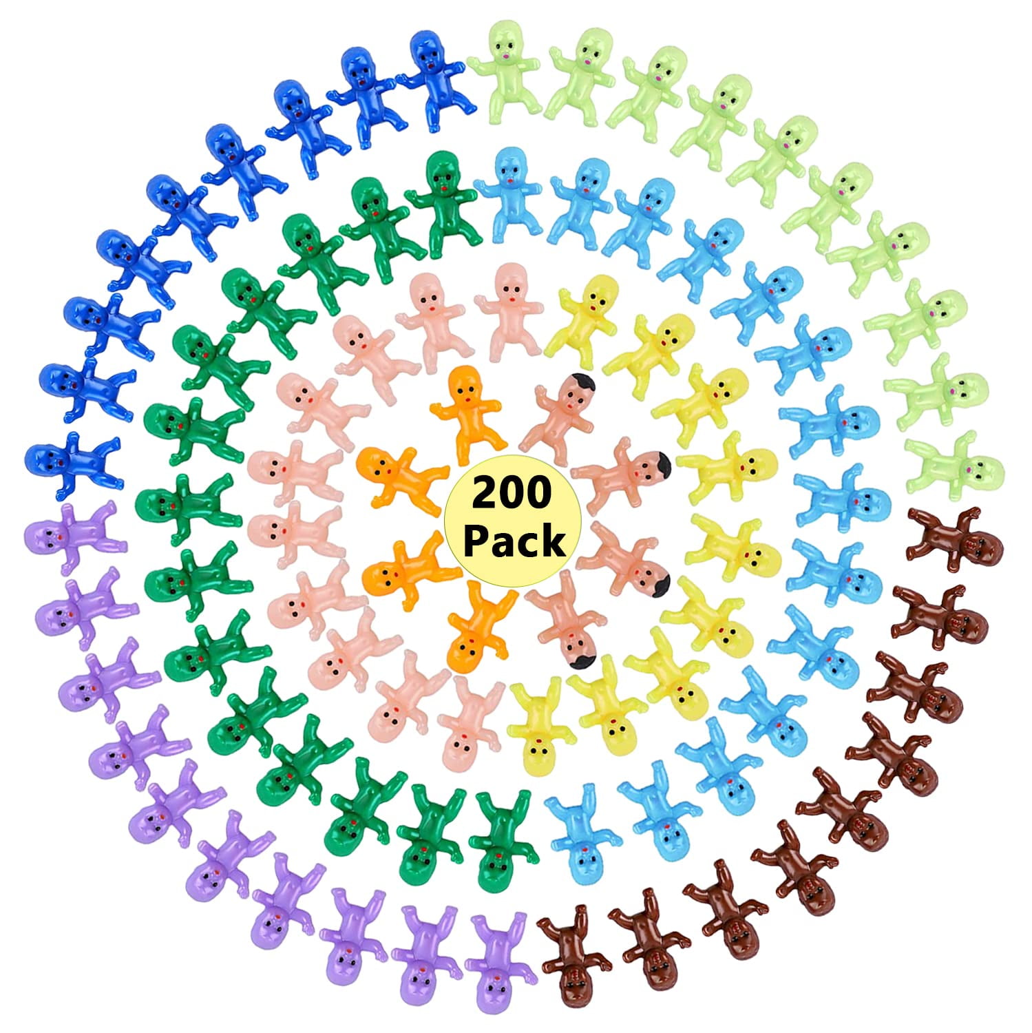 SHAOQINLIN Mini Plastic Babies, 200 Pcs Tiny Baby Figurines, 1 Inch