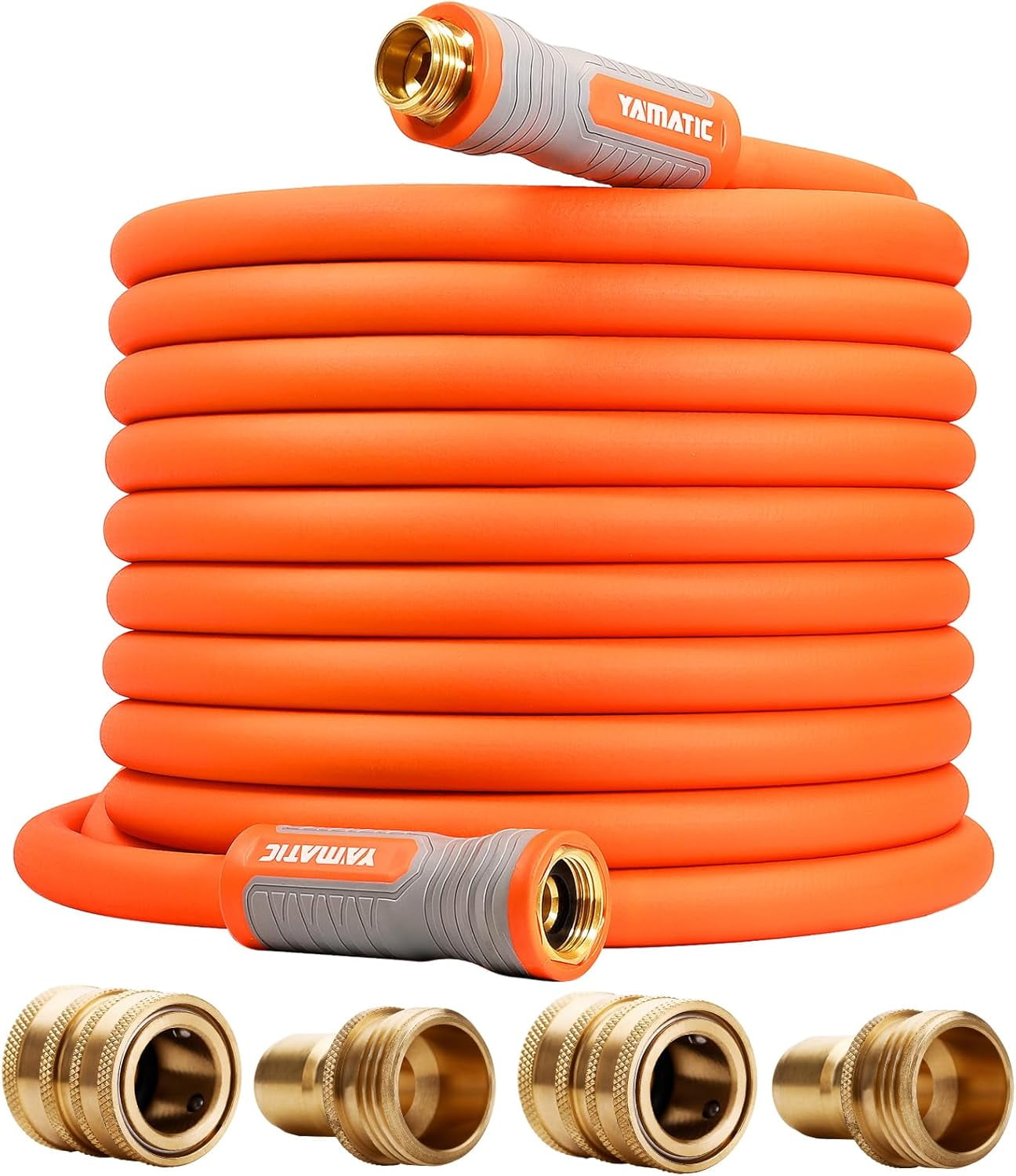 Nuzamas giardino tubo acqua tubo estensibile 75 feet con tutti i raccordi in ottone con 8 Modello pistola a spruzzo ugello e connettore rapido, lavaggio ad alta pressione, espandibile 7.5m-22.5m