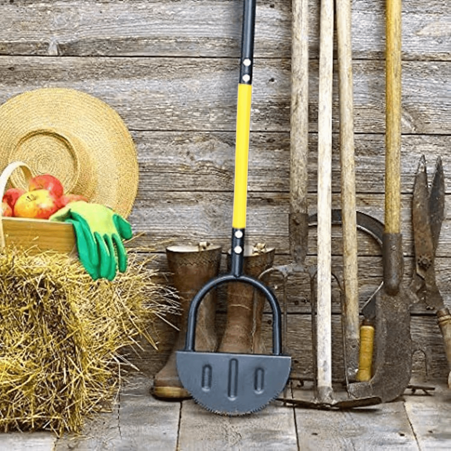 SHAOSZC Steel Half Moon Manual Edging Tool Handheld Grass Edger with