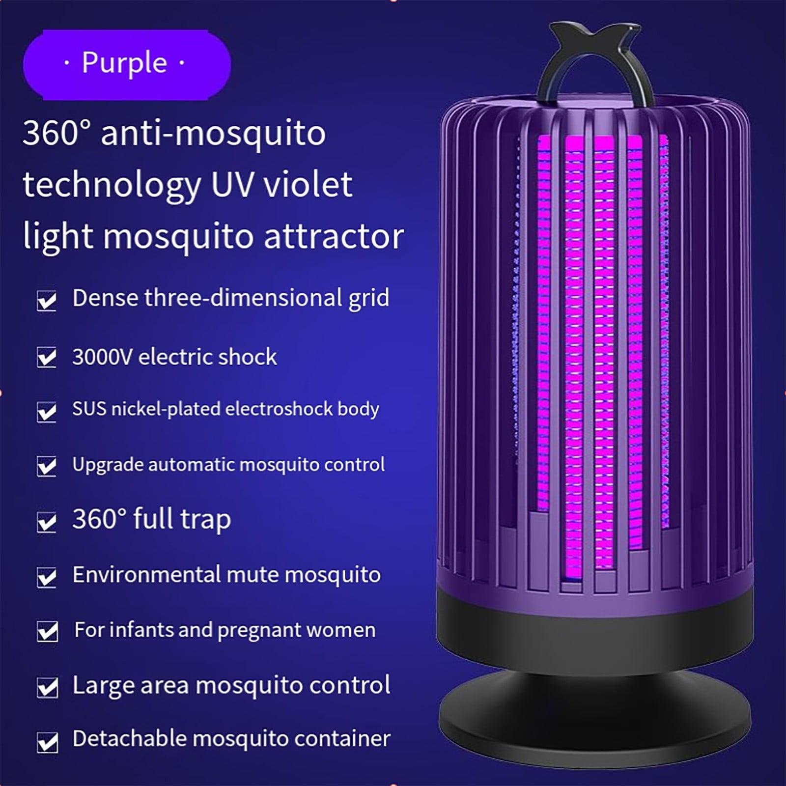 SHAOTELLME Rechargeable Bug Zapper 3000V High Powered Electric Pest