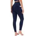 thumbnail image 1 of SHAPECQB Leggings for Womens High Waist Workout Leggings Pockets Tummy Control Butt Lift Yoga Pants with No Front Seam Navy Blue M, 1 of 10