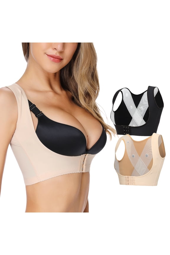 2 PACK Women Sleeveless Posture Corrector Bra Chest Support Vest Back Brace Compression Shaper