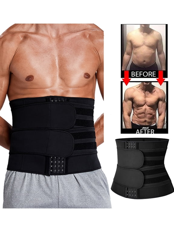 Men Neoprene Waist Trainer Sweat Trimmer Belt Slimming Sheath Belly Shaping Steel Boned Body Shaper Shapewear Suana Suits