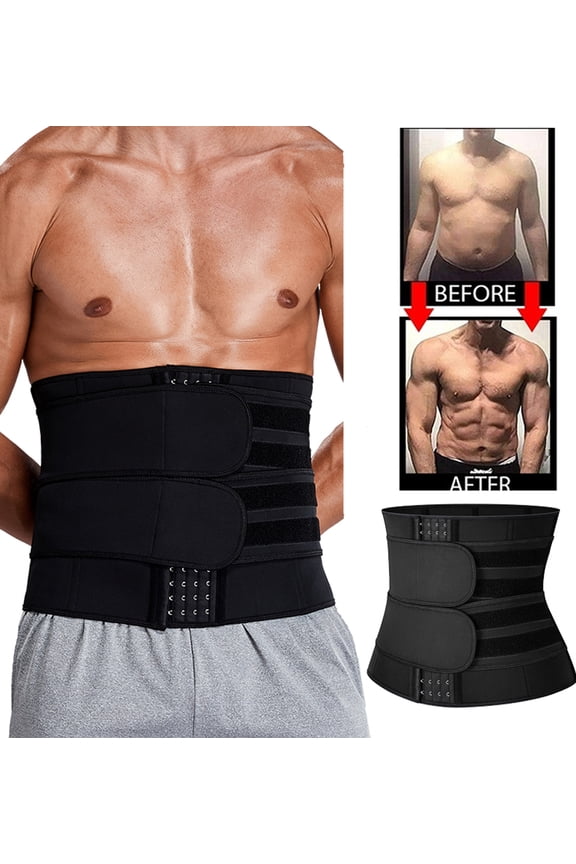 Men Neoprene Waist Trainer Sweat Trimmer Belt Slimming Sheath Belly Shaping Steel Boned Body Shaper Shapewear Suana Suits