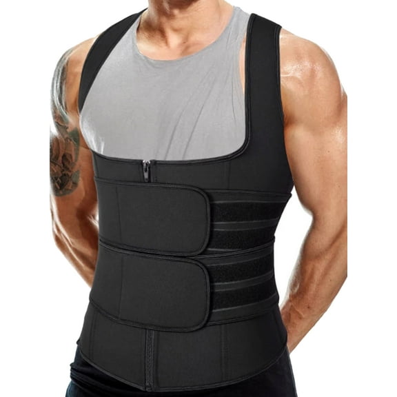 MISS MOLY Men Waist Trainer Underbust Corset Sweat Vest Sauna Suit Slimming Body Shaper Workout Tank Tops Shapewear Fat Compression Shirt