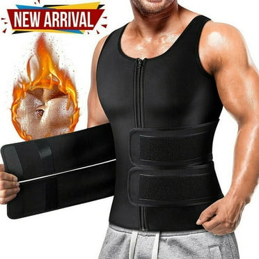 MISS MOLY Men Waist Trainer Vest Sweat Vest Hot Neoprene Zipper Sauna Tank Top Workout Shirt