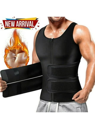 QRIC Mens Sweat Sauna Vest for Waist Trainer Zipper Neoprene Tank Top Body  Shaper Adjustable Workout Sauna Suit 